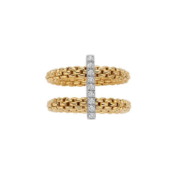 FOPE Prima doppelter Mesh-Ring mit Diamantpavé (Ref: 74008AX_BB_G_XBX_0XS)