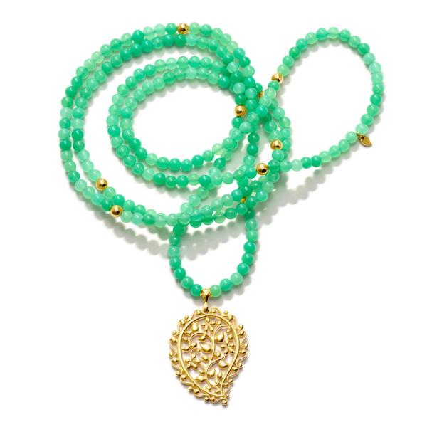 Tamara Comolli INDIA Halskette Chrysoprase (Ref: N-IND-Chry-Dre-yg)