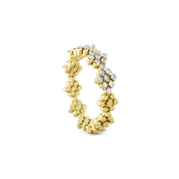 Serafino Consoli Brevetto Flower Multi-Size Ring (Ref: RMS FL H2 YG WD)