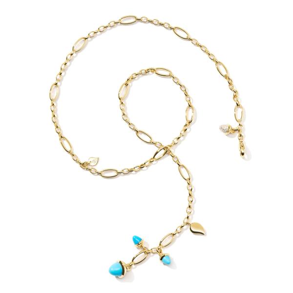 Tamara Comolli MIKADO Collier Delicate Türkis mit Diamond Pavé  (Ref: N-M-Del51-Tur-p-yg)