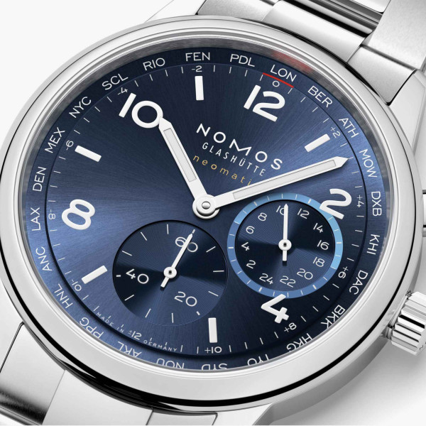 NOMOS Glashütte Club Sport Neomatik Weltzeit blau (Ref: 790.SB)