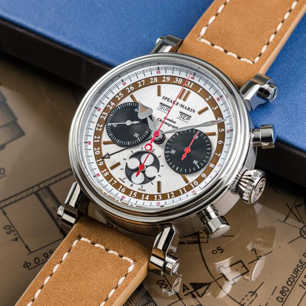 Speake-Marin London Chronograph Triple Date - Beige Dial (Ref: 514208050)