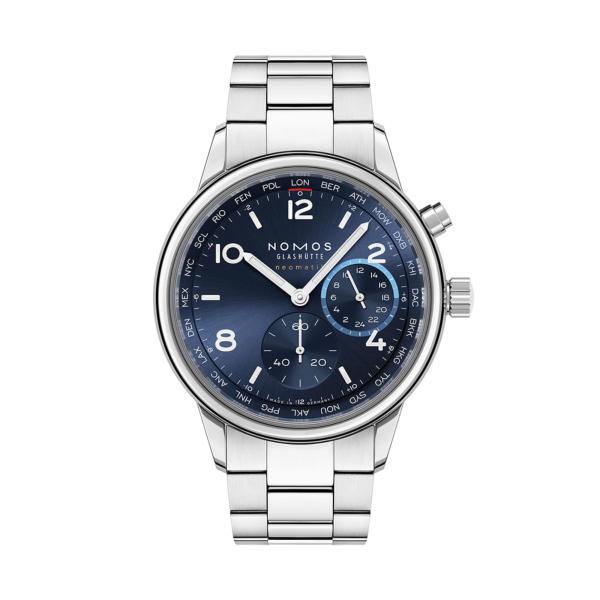 NOMOS Glashütte Club Sport Neomatik Weltzeit blau (Ref: 790)