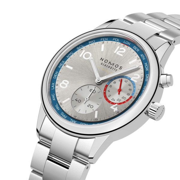 NOMOS Glashütte Club Sport Neomatik Weltzeit silber (Ref: 791)