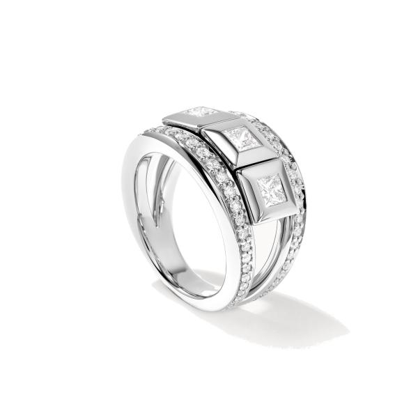 Tamara Comolli CURRICULUM VITAE Ring 3 mit Diamant Pavé small (Ref: R-CV3-s-Pr-p-wg)