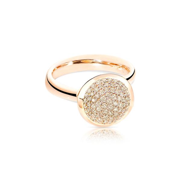 Tamara Comolli BOUTON Ring large mit Diamant Pavé  (Ref: R-BOU-l-pD-rg)