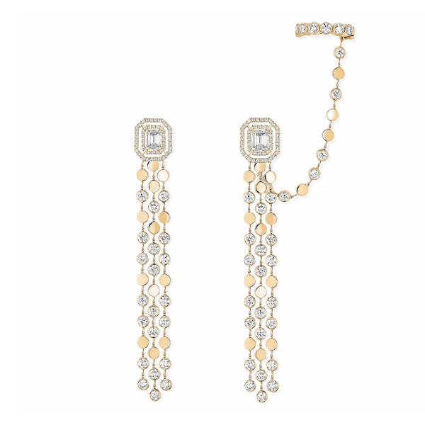 Messika D-Vibes mehrreihige Ohrringe (Ref: 12432-YG)