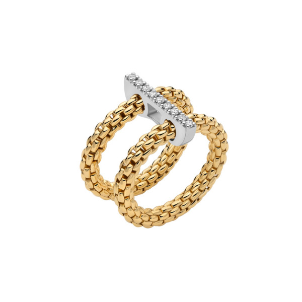 FOPE Prima doppelter Mesh-Ring mit Diamantpavé (Ref: 74008AX_BB_G_XBX_0XS)