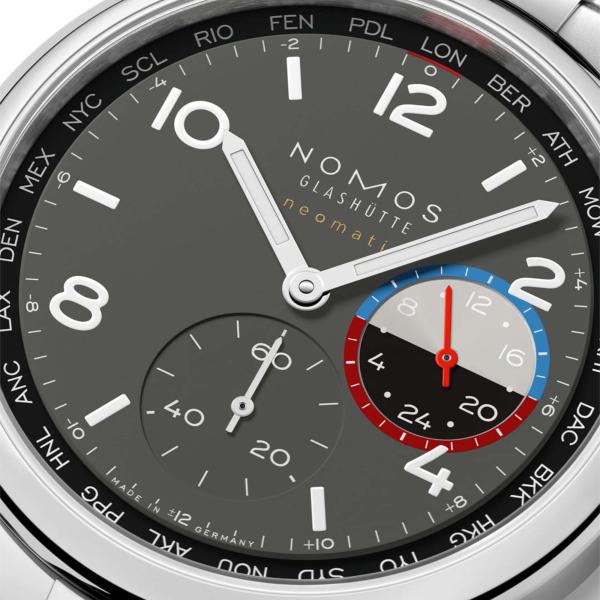 NOMOS Glashütte Club Sport Neomatik Weltzeit Volcano (Ref: 790.S1)