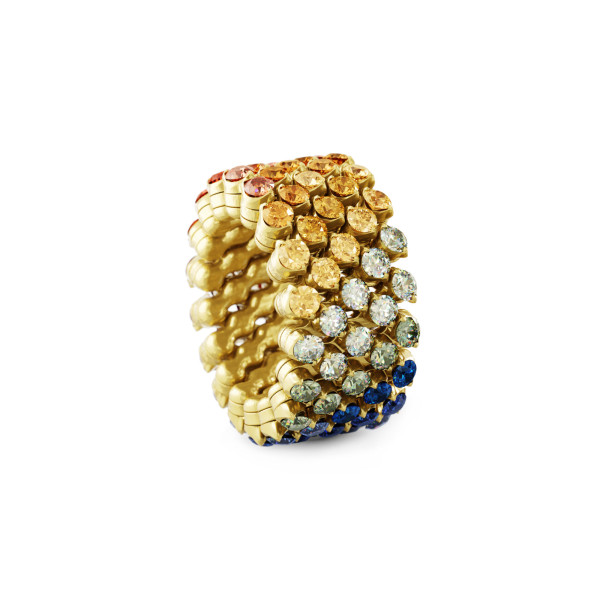 Serafino Consoli Brevetto Multi-Size Ring (Ref: RMS 5F4 YG RAINBOW)