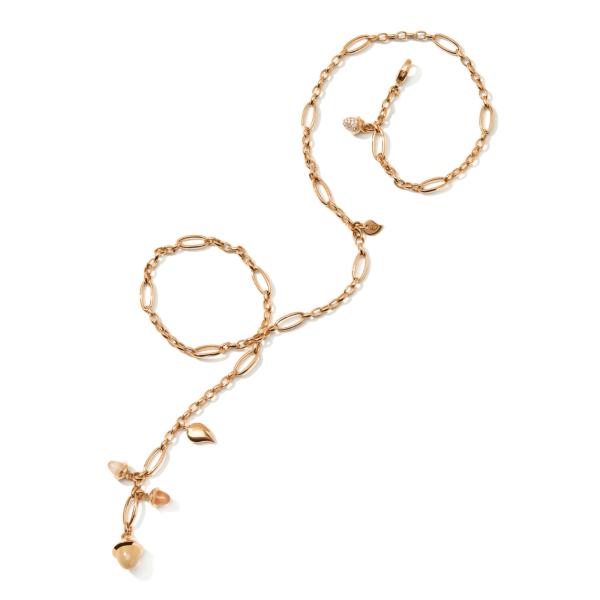 Tamara Comolli MIKADO Delicate Collier Camel mit Diamant Pavé  (Ref: N-M-Del51-Cam-p-rg)