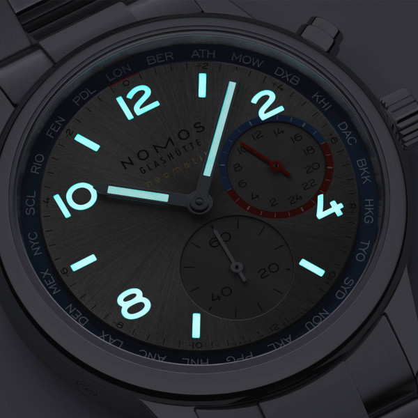 NOMOS Glashütte Club Sport Neomatik Weltzeit silber (Ref: 791.SB)