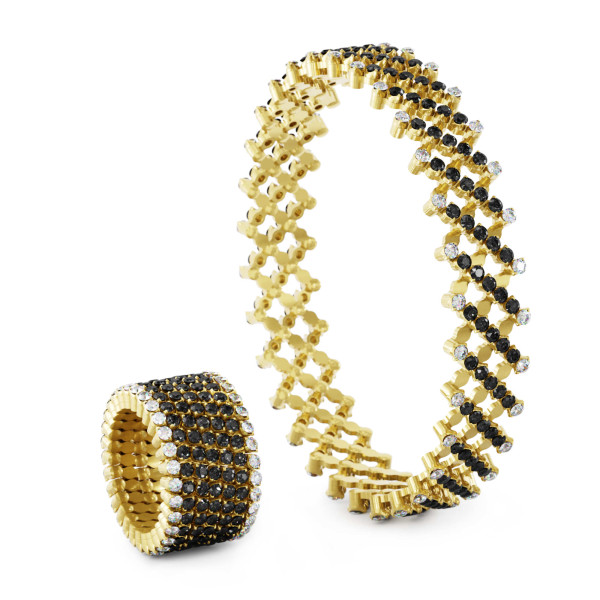 Serafino Consoli Serafino Multi-Size Ring und Armreif (Ref: S.RB 7F2 YG WD BD)