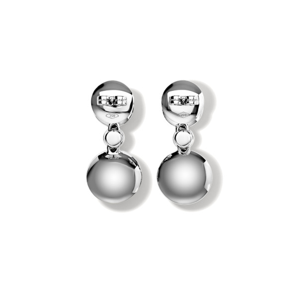 Tamara Comolli BOUTON Ohrhänger 2 Cabochons mit Diamant-Pavé (Ref: E-BOU-2-p-Cl-wg)