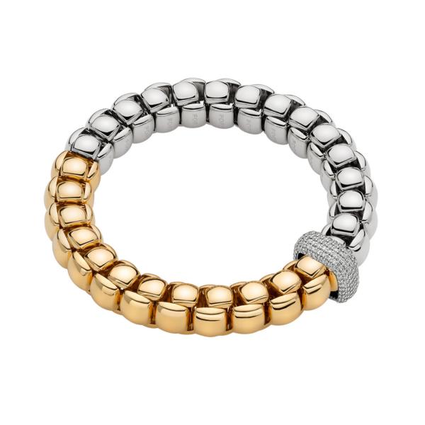FOPE Luna zweifarbiges Armband mit Pavé Diamanten (Ref: 52107B2_PB_2_XBX_0XS)