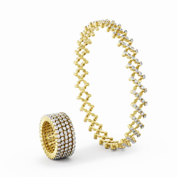 Serafino Consoli Serafino Multi-Size Ring und Armreif (Ref: S.RB 5F2 YG WD)