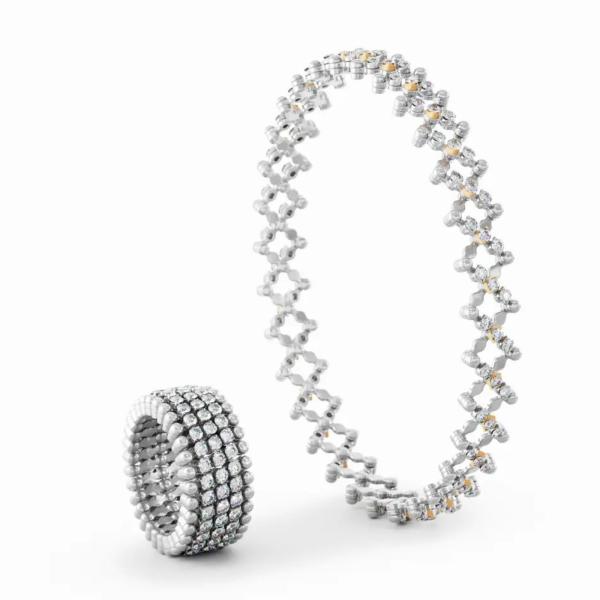 Serafino Consoli Serafino Multi-Size Ring und Armband (Ref: S.RB 5M2 WG WD)