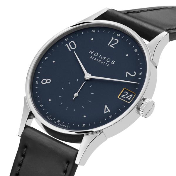 NOMOS Glashütte Minimatik 39 Datum blau (Ref: 1252)