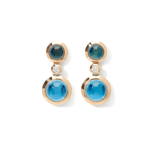 Tamara Comolli BOUTON Ohrhänger 2 Cabochons 'Sky' (Ref: E-BOU-2-Sky-Cl-rg)