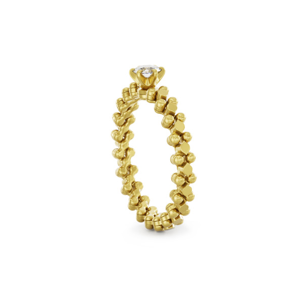 Serafino Consoli Brevetto Solitaire Multi-Size Ring (Ref: RMS SL WD 050 3N2 YG)