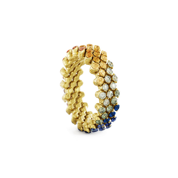 Serafino Consoli Brevetto Multi-Size Ring (Ref: RMS 5F4 YG RAINBOW)
