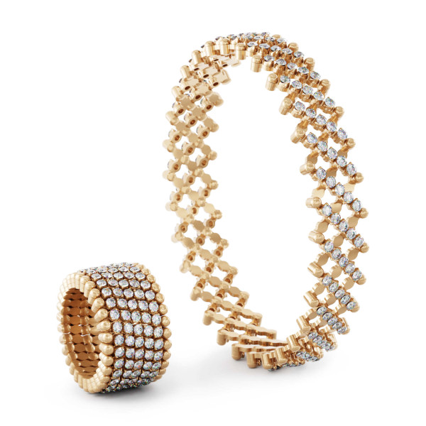 Serafino Consoli Brevetto Multi-Size Ring und Armband (Ref: S.RB 7M2 RG WD)