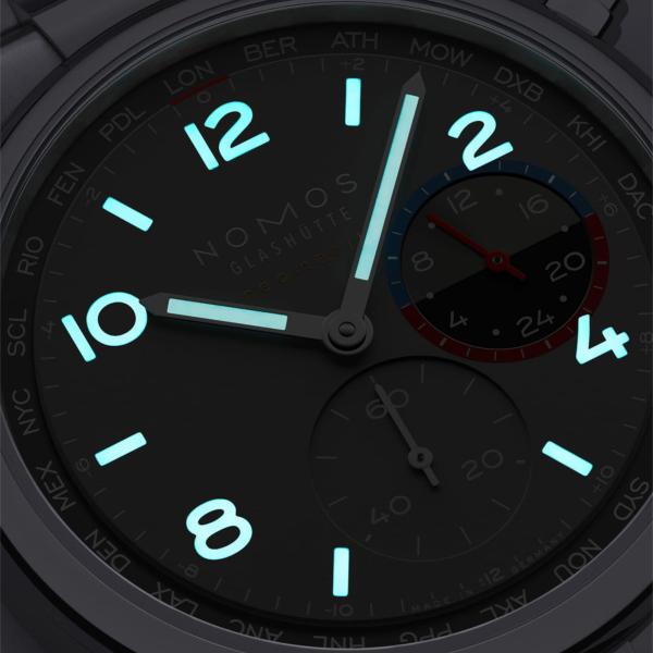 NOMOS Glashütte Club Sport Neomatik Weltzeit Volcano (Ref: 790.S1)