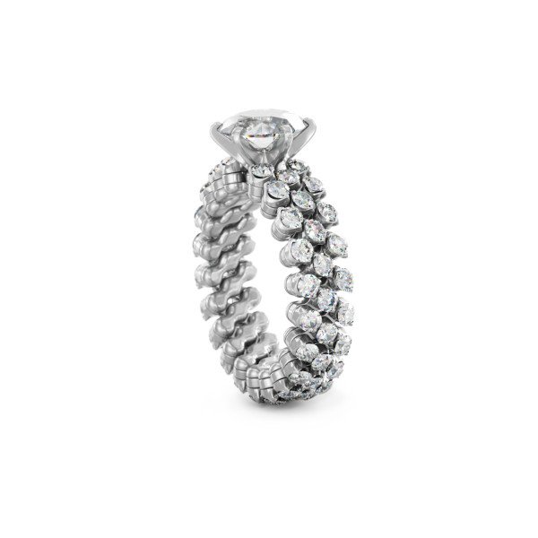 Serafino Consoli Brevetto Solitaire Multi-Size Ring (Ref: RMS SL WD 125 3F2 WG WD)
