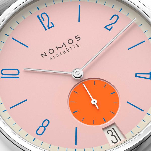 NOMOS Glashütte Tangente 38 Datum Flamingopink  (Ref: 179.S12)