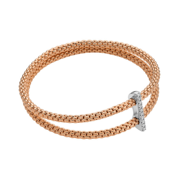 FOPE Prima doppeltes Mesh-Armband mit Diamantpavé (Ref: 74008BX_BB_R_XBX_0XS)