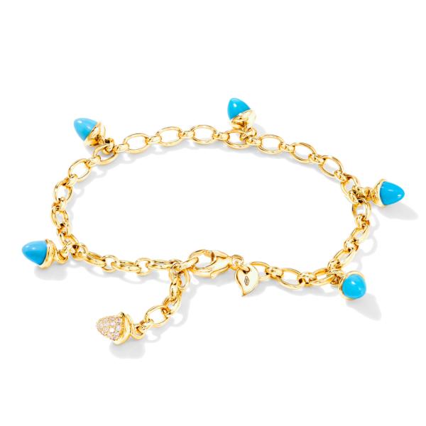 Tamara Comolli MIKADO Armband Charm mit Türkis (Ref: B-MC-Ch-Tur-p-yg)