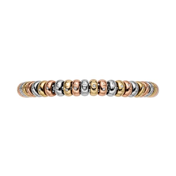 FOPE Solo Flex'it Armband mit dreifarbigen Goldrondellen und Diamanten (Ref: 64006BX_BB_B_XXX_0XS)
