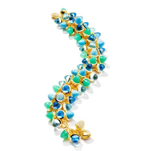 Tamara Comolli MIKADO Flamenco Armband 'Lagoon'  (Ref: B-MFL-Lag-p-yg)