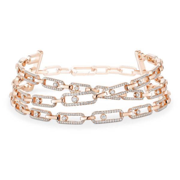 Messika Move Link 3 Rows Halskette (Ref: 14437-PG)