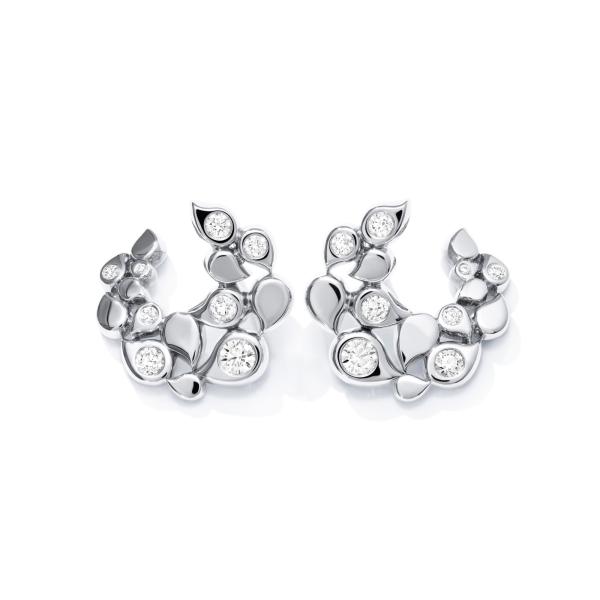 Tamara Comolli SNOWFLAKES Hoop Classic alternating Earrings (Ref: E-SF-Ho-Cl-alt-wg)