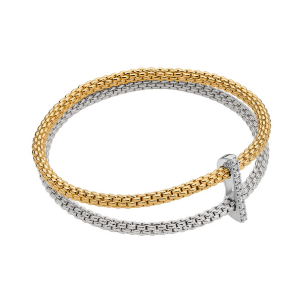 FOPE Prima doppeltes Mesh-Armband mit Diamantpavé (Ref: 74008BX_BB_2_XBX_0XS)