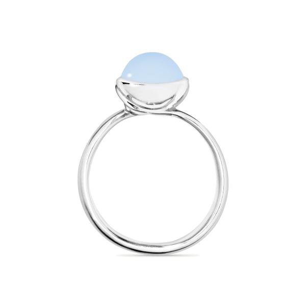 Tamara Comolli BOUTON large Ring Chalcedony blue (Ref: R-BOU-s-ChBl-wg)