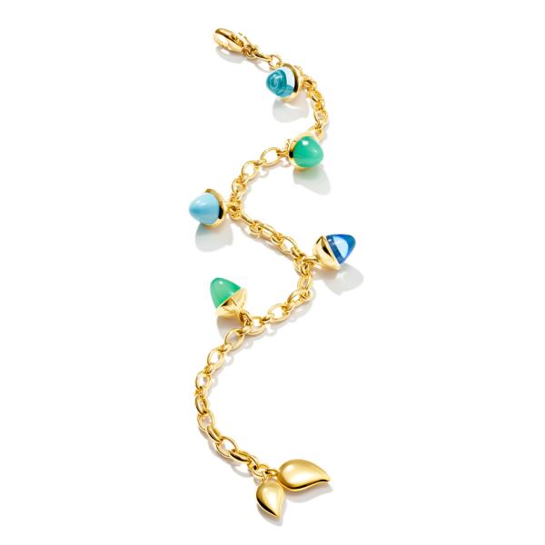 Tamara Comolli MIKADO Armband Flamenco Charm 'Lagoon'  (Ref: B-MFL-Ch-Lag-yg)