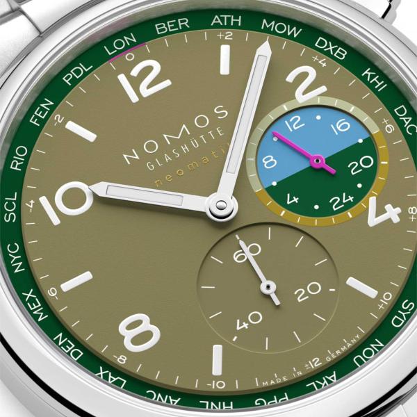 NOMOS Glashütte Club Sport Neomatik Weltzeit Jungle (Ref: 790.S2)