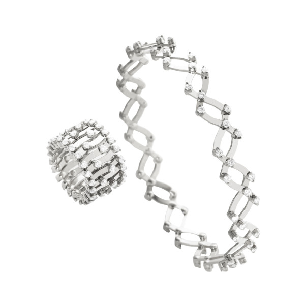 Serafino Consoli Serafino Multi-Size Ring und Armband (Ref: S.RB 1492 F4 WG WD)