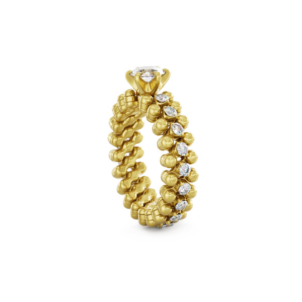 Serafino Consoli Brevetto Solitaire Multi-Size Ring (Ref: RMS SL WD 050 3M2 YG WD)