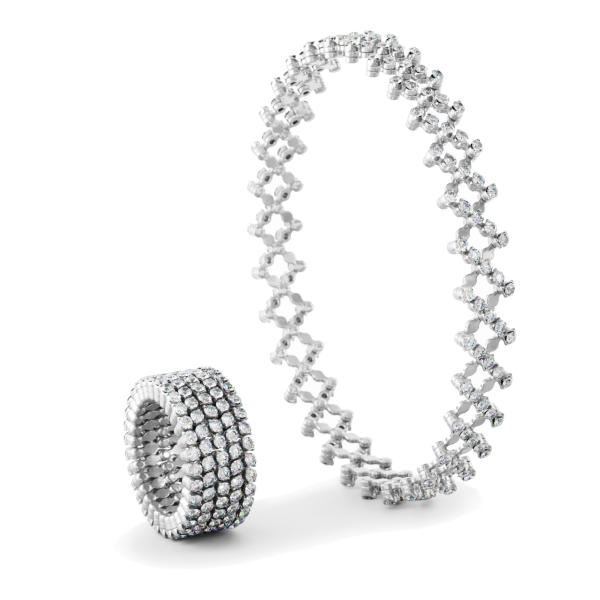 Serafino Consoli Brevetto Multi-Size Ring und Armband (Ref: S.RB 5F2 WG WD)