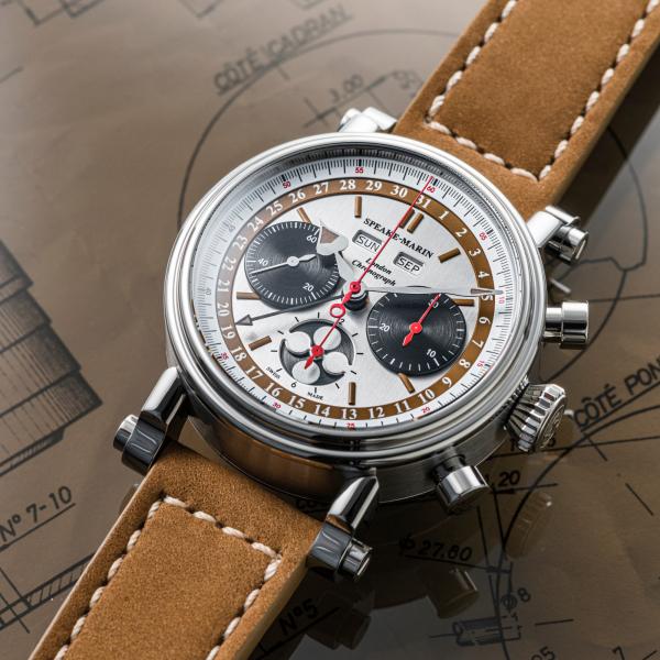 Speake-Marin London Chronograph Triple Date - Beige Dial (Ref: 514208050)