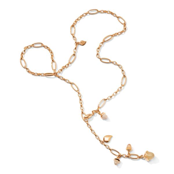Tamara Comolli MIKADO Delicate Collier Camel mit Diamant Pavé  (Ref: N-M-Del51-Cam-p-rg)