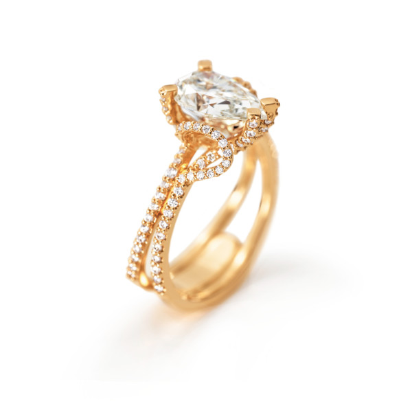 Ole Lynggaard Copenhagen Love Bands Solitaire Ring (Ref: A2784-404)