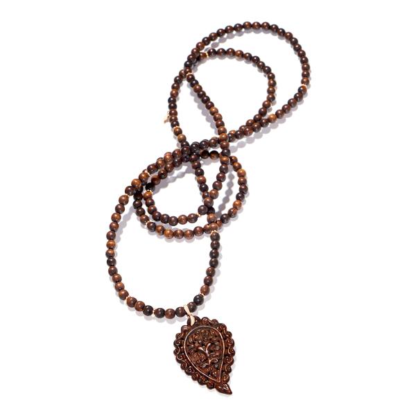 Tamara Comolli INDIA Snakewood Leaf Necklace (Ref: N-IND-SW-Leaf-rg)