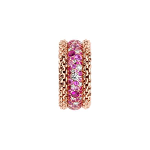 FOPE Bubble Ring mit Diamanten und rosa Saphiren (Ref: 71208AX_P3_R_XBX_140)