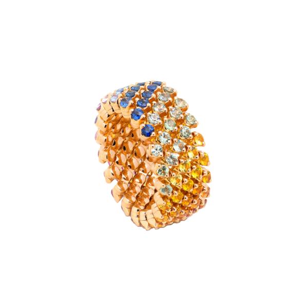 Serafino Consoli Brevetto Multi-Size Ring (Ref: RMS 5F7 YG RAINBOW)