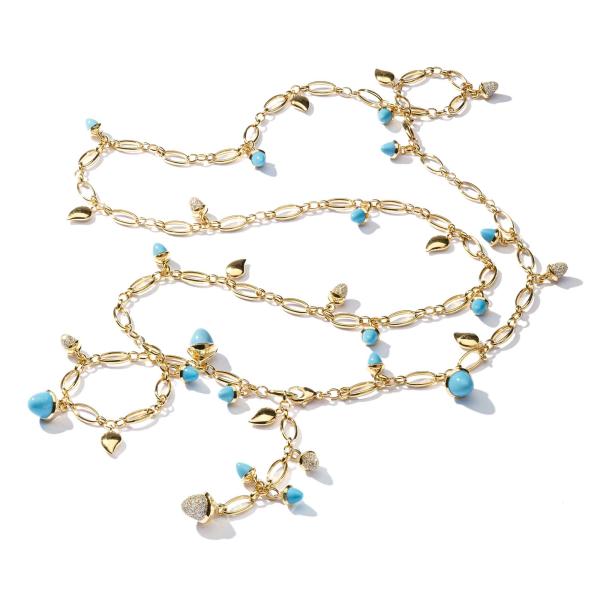 Tamara Comolli Lange MIKADO Kette Turquoise (Ref: N-M-100-Tur-p-yg)