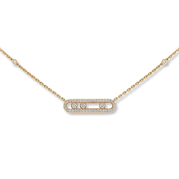 Messika Move Classique Baby Pavé Halskette (Ref: 04322-YG)